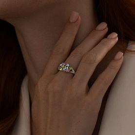 Кольцо SOKOLOV - Серебро 925, Аметист, Топаз, Хризолит (арт. 92011378)