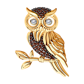 Брошь SOKOLOV - Серебро 925, Фианит (арт. 93040024)