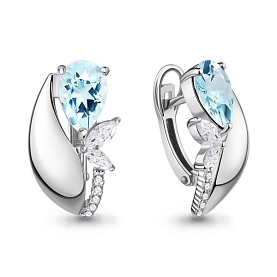 Серьги Аквамарин - Серебро 925, Топаз (арт. 4963902А.5)