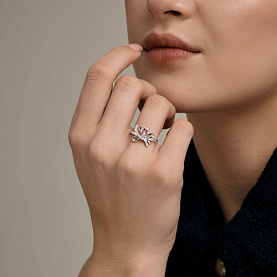 Кольцо SOKOLOV - Серебро 925, Синтетический ситалл , Фианит (арт. 92014945)