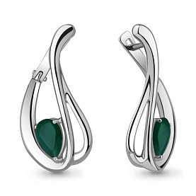 Серьги Аквамарин - Серебро 925, Агат (арт. 4326709.5)