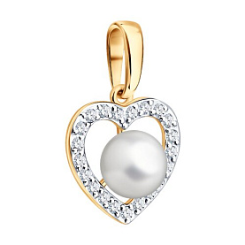 Подвеска SOKOLOV - Золото 585, Жемчуг культивированный, Фианит (арт. 793190)