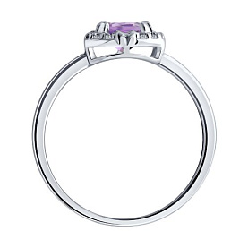 Кольцо SOKOLOV - Серебро 925, Аметист, Фианит (арт. 92014747)