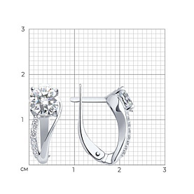 Серьги SOKOLOV - Серебро 925, Фианит (арт. 94021054)