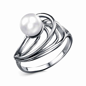 Кольцо Красная пресня - Серебро 925, Жемчуг культивированный (арт. 23315436)