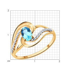Кольцо SOKOLOV - Золото 585, Топаз, Фианит (арт. 717409)