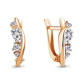 Серьги Аквамарин - Золото 585, Фианит (арт. 48985.1)