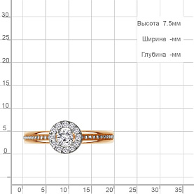 Кольцо Аквамарин - Серебро 925, Фианит (арт. 600407А.6)