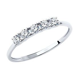 Кольцо SOKOLOV - Золото 585, Фианит (арт. 018863-3)