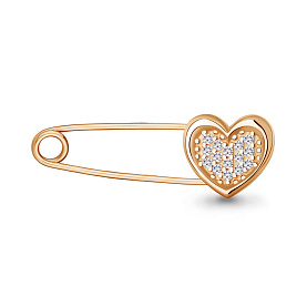 Булавка Аквамарин - Серебро 925, Фианит (арт. 77508А.6)