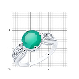 Кольцо Diamant - Серебро 925, Агат, Фианит (арт. 94-310-00408-1)