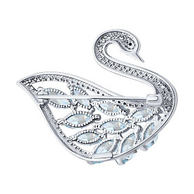 Брошь SOKOLOV - Серебро 925, Топаз, Фианит (арт. 92040123)