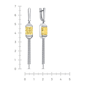 Серьги Кабаровских - Серебро 925, Бриллианит (арт. 12-679-11600)