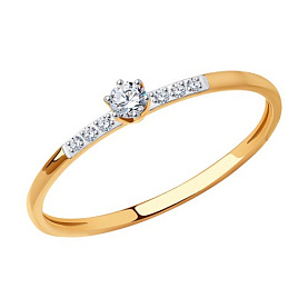 Кольцо SOKOLOV - Золото 585, Фианит (арт. 018868)