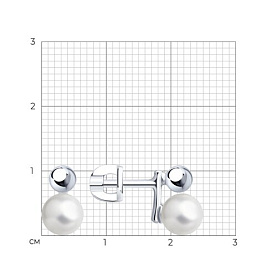 Серьги Diamant - Серебро 925, Жемчуг имитация (арт. 94-122-02368-1)