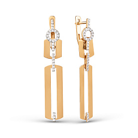Серьги ЮФ Династия - Золото 585, Фианит (арт. 502992-1102)