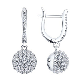 Серьги SOKOLOV - Серебро 925, Фианит (арт. 94027634-91)