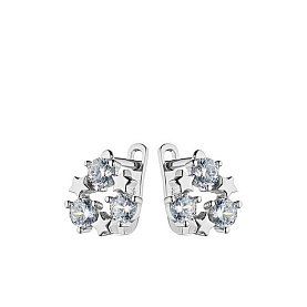 Серьги Фиделис - Серебро 925, Фианит (арт. FYE7675)