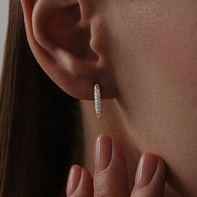 Серьги Diamant - Золото 585, Фианит (арт. 51-120-02076-1)