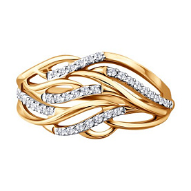 Кольцо SOKOLOV - Золото 585, Фианит (арт. 019883)