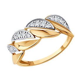 Кольцо SOKOLOV - Золото 585, Фианит (арт. 019807)