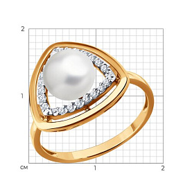 Кольцо SOKOLOV - Золото 585, Жемчуг культивированный, Фианит (арт. 791274)