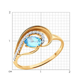 Кольцо SOKOLOV - Золото 585, Топаз, Фианит (арт. 717366)