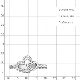 Кольцо Аквамарин - Серебро 925, Фианит (арт. 600803А.5)