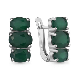 Серьги Аквамарин - Серебро 925, Агат (арт. 4429509.5)