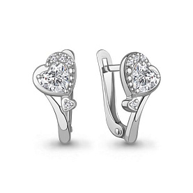 Серьги Аквамарин - Серебро 925, Фианит (арт. 400633А.5)