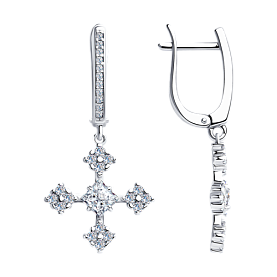 Серьги SOKOLOV - Серебро 925, Фианит (арт. 94023661)