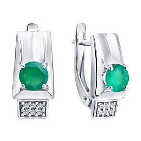 Серьги SOKOLOV - Серебро 925, Агат, Фианит (арт. 92025412)