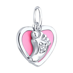 Подвеска Diamant - Серебро 925, Фианит, Эмаль (арт. 94-130-02222-2)