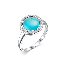 Кольцо Дар - Серебро 925, Бирюза, Фианит (арт. К-4075рк43800)