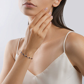 Браслет SOKOLOV - Золото 585, Синтетический сапфир , Фианит (арт. 750233)