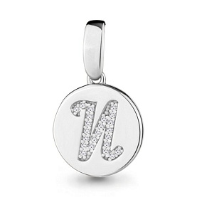 Подвеска Аквамарин - Серебро 925, Фианит (арт. 24020А.5)