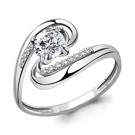 Кольцо Аквамарин - Серебро 925, Фианит (арт. 65205А.5)