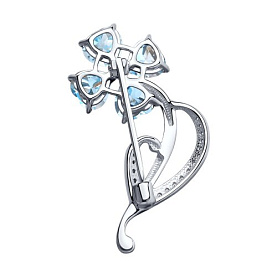 Брошь SOKOLOV - Серебро 925, Топаз, Фианит (арт. 92040082)