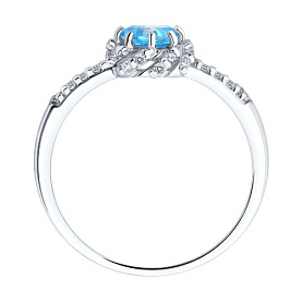 Кольцо SOKOLOV - Серебро 925, Топаз, Фианит (арт. 92014648)