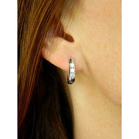 Серьги Галатея - Серебро 925, Фианит (арт. 3672.1)