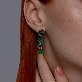 Серьги SOKOLOV - Серебро 925, Агат, Фианит (арт. 92023074)