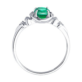 Кольцо SOKOLOV - Серебро 925, Агат, Фианит (арт. 92014883)