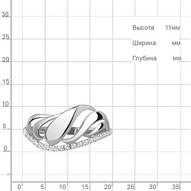 Кольцо Аквамарин - Серебро 925, Фианит (арт. 64990А.5)