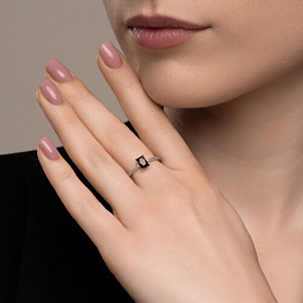 Кольцо SOKOLOV - Серебро 925, Раухтопаз, Фианит (арт. 92014442)