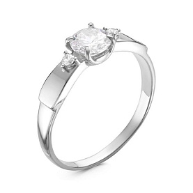 Кольцо Красная пресня - Серебро 925, Фианит (арт. 23810082Д)