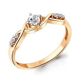 Кольцо Аквамарин - Серебро 925, Фианит (арт. 67417А.6)