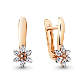 Серьги Аквамарин - Золото 585, Фианит (арт. 48337А.1)