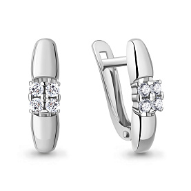 Серьги Аквамарин - Серебро 925, Фианит (арт. 46123А.5)