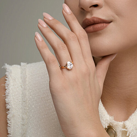 Кольцо SOKOLOV - Золото 585, Бриллианит (арт. 019877)