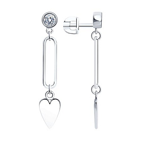 Серьги SOKOLOV - Серебро 925, Фианит (арт. 94025951)